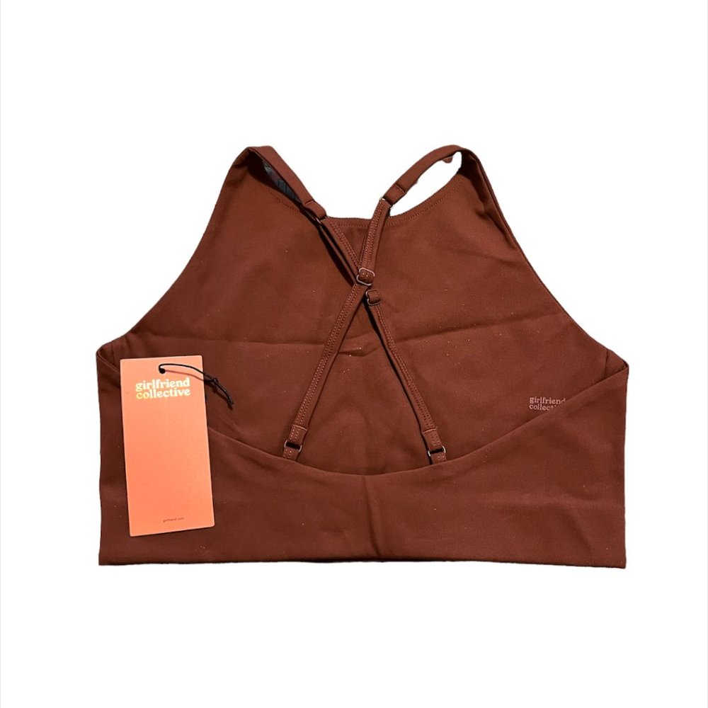 NWT  Girlfriend Collective   Earth  Topanga Halter Sports Bra   size M - Picture 5 of 6